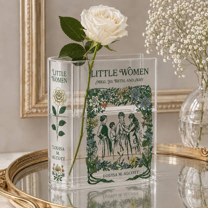 Little Women Acrylic Book Vase Book Lover Gift