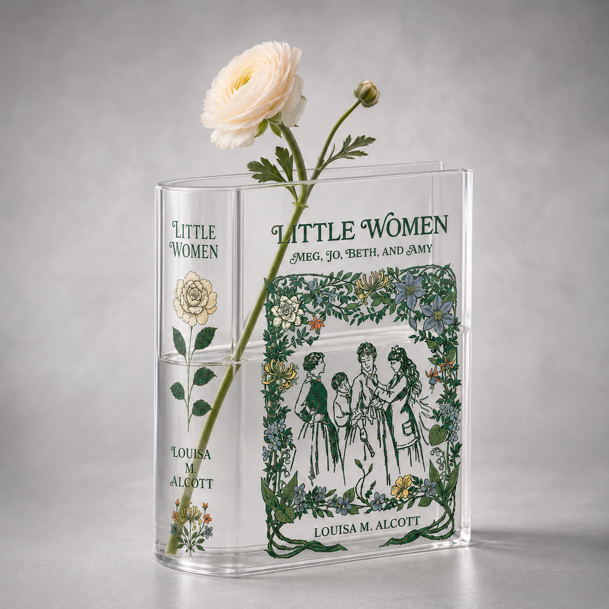 Little Women Acrylic Book Vase Book Lover Gift