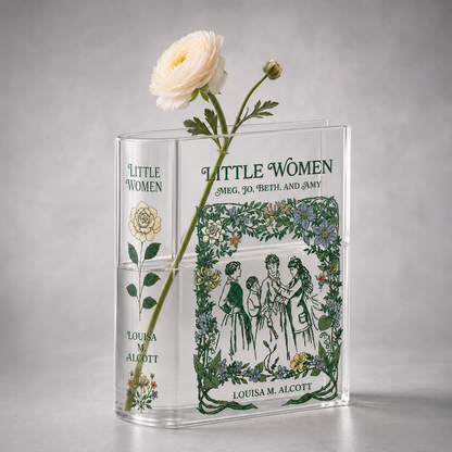 Little Women Acrylic Book Vase Book Lover Gift