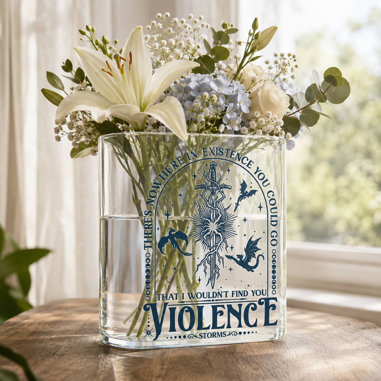 Xaden Riorson Acrylic Book Vase Book Lover Gift