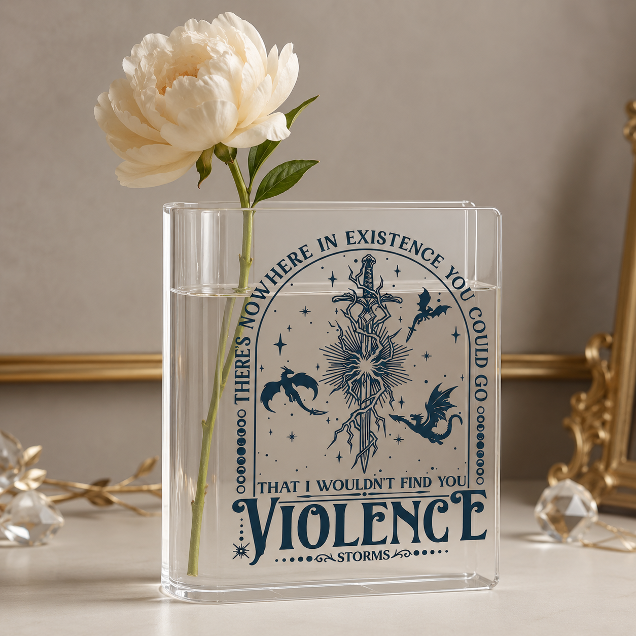 Xaden Riorson Acrylic Book Vase Book Lover Gift