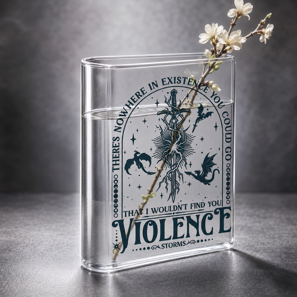 Xaden Riorson Acrylic Book Vase Book Lover Gift