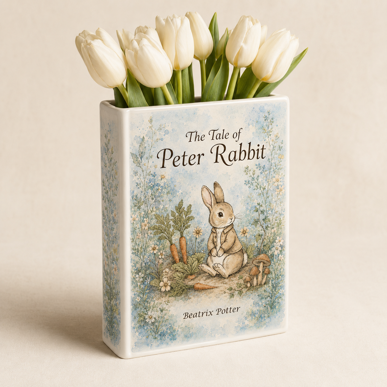 The Tale of Peter Rabbit Ceramic Book Vase Book Lover Gift