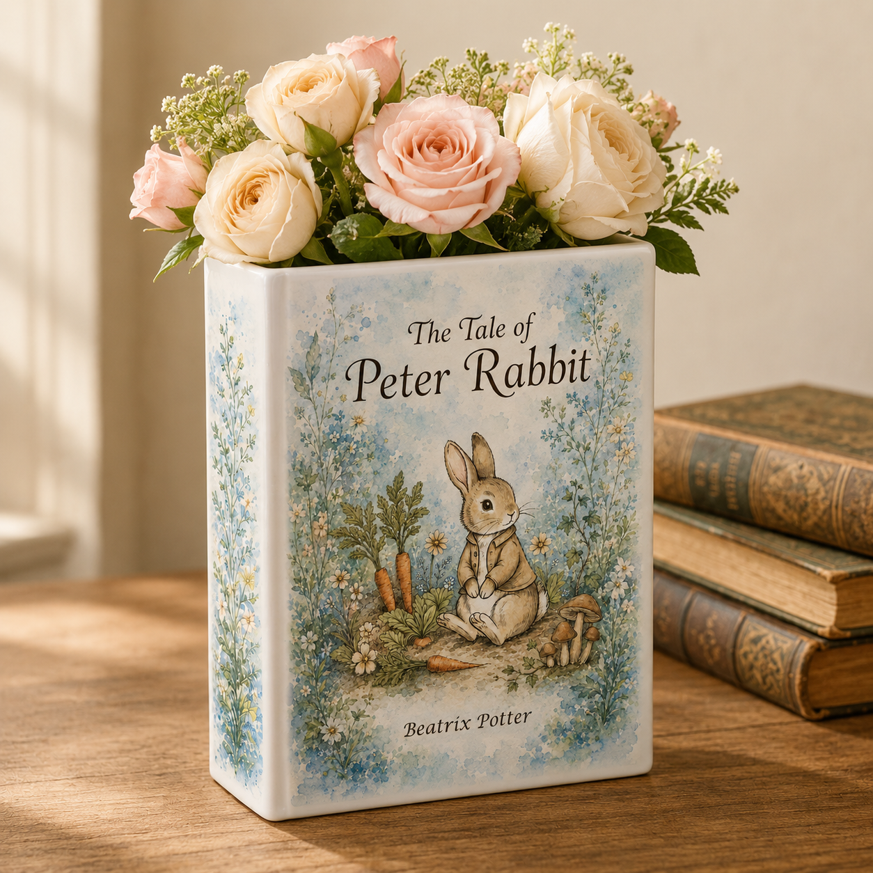 The Tale of Peter Rabbit Ceramic Book Vase Book Lover Gift