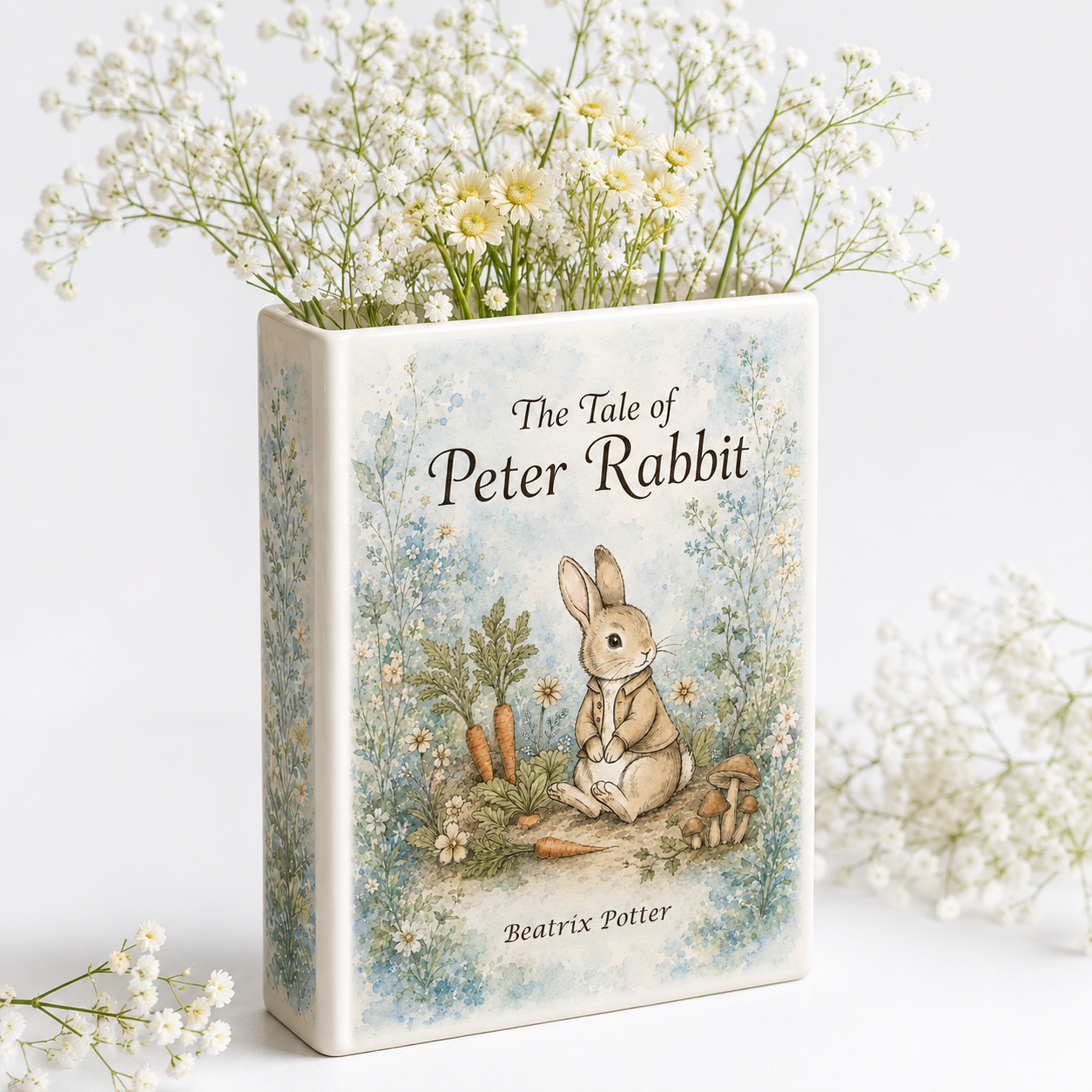The Tale of Peter Rabbit Ceramic Book Vase Book Lover Gift