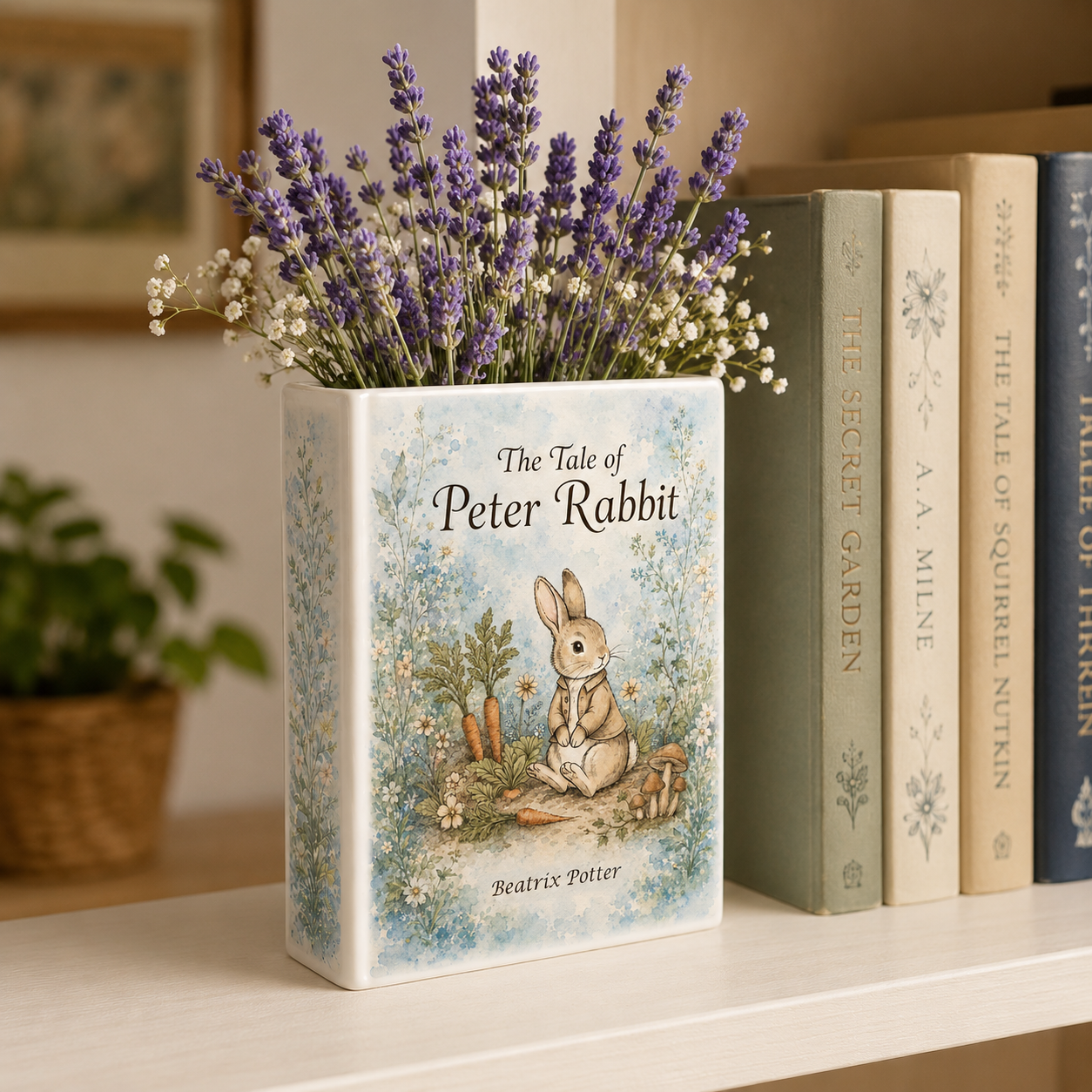 The Tale of Peter Rabbit Ceramic Book Vase Book Lover Gift