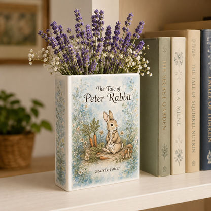The Tale of Peter Rabbit Ceramic Book Vase Book Lover Gift