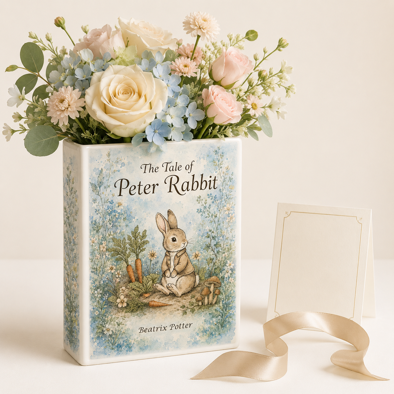 The Tale of Peter Rabbit Ceramic Book Vase Book Lover Gift