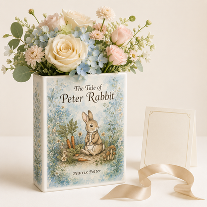 The Tale of Peter Rabbit Ceramic Book Vase Book Lover Gift