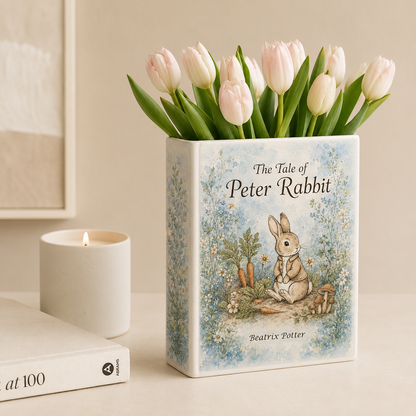 The Tale of Peter Rabbit Ceramic Book Vase Book Lover Gift