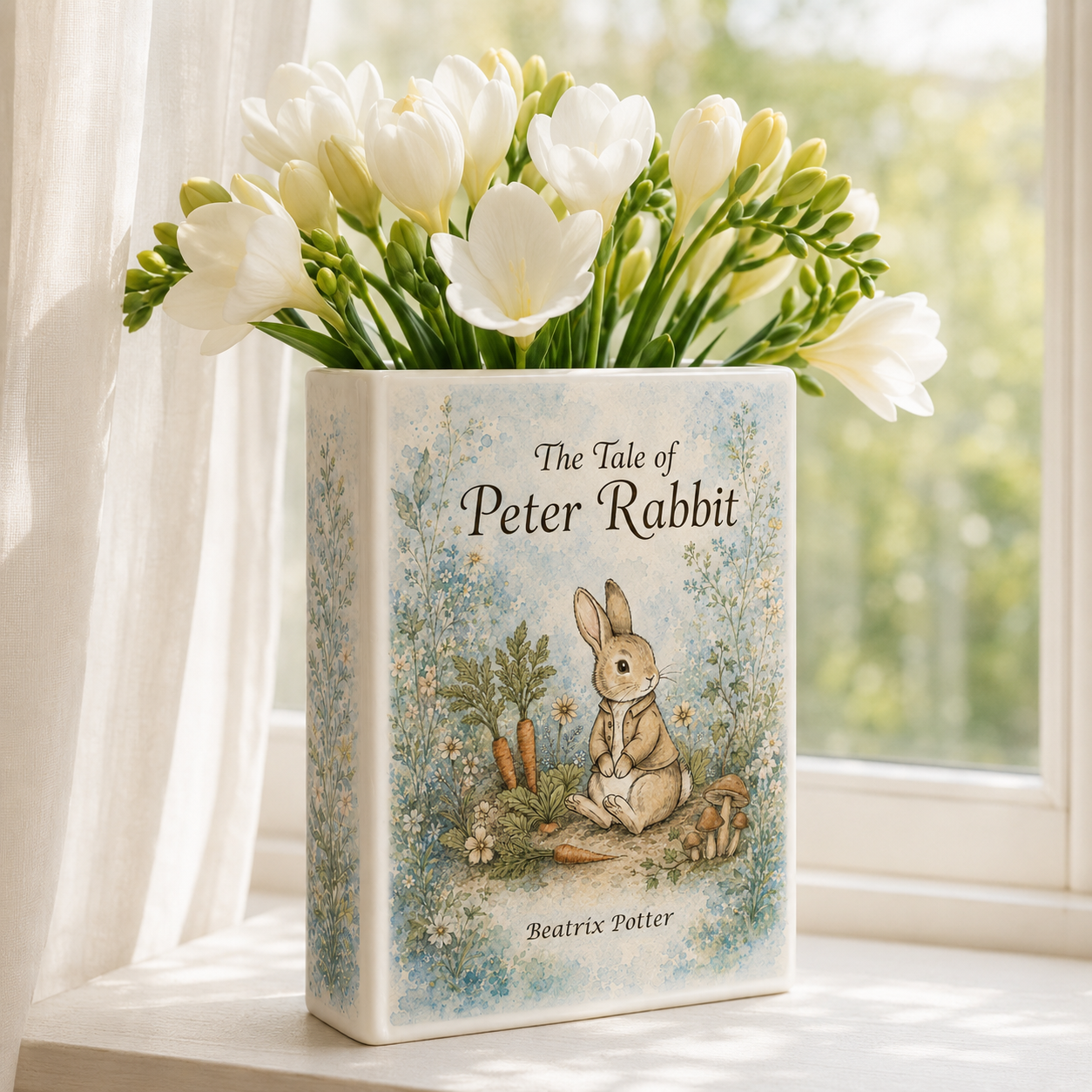 The Tale of Peter Rabbit Ceramic Book Vase Book Lover Gift