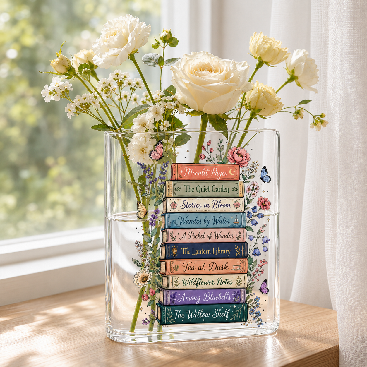 Custom Read Booklist Acrylic Book Vase Book Lover Gift