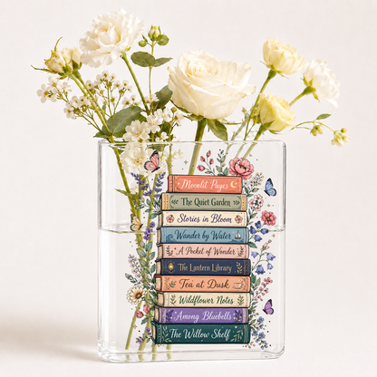 Custom Read Booklist Acrylic Book Vase Book Lover Gift