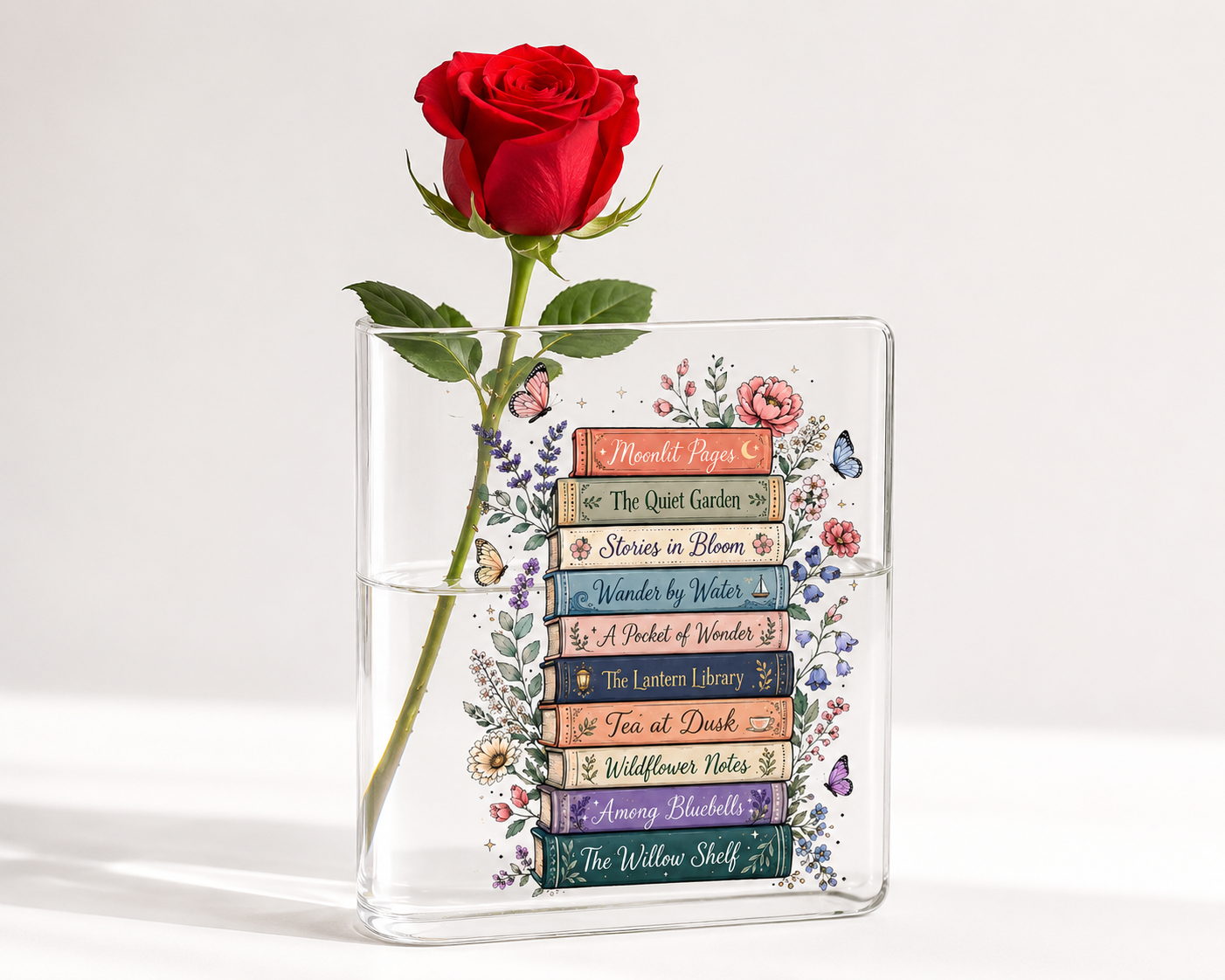 Custom Read Booklist Acrylic Book Vase Book Lover Gift