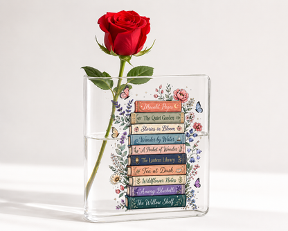 Custom Read Booklist Acrylic Book Vase Book Lover Gift