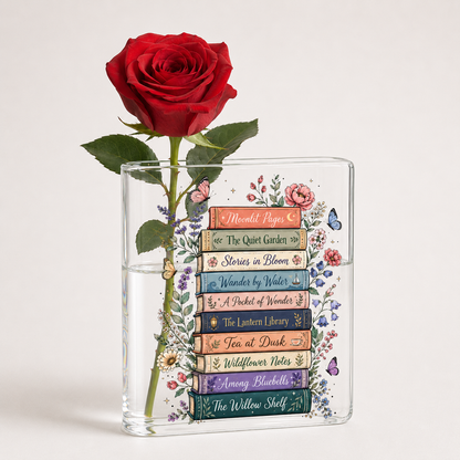 Custom Read Booklist Acrylic Book Vase Book Lover Gift
