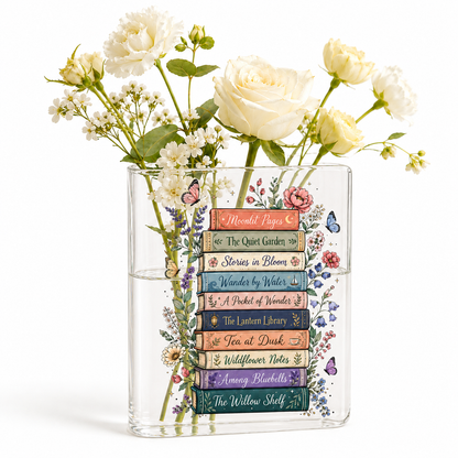 Custom Read Booklist Acrylic Book Vase Book Lover Gift