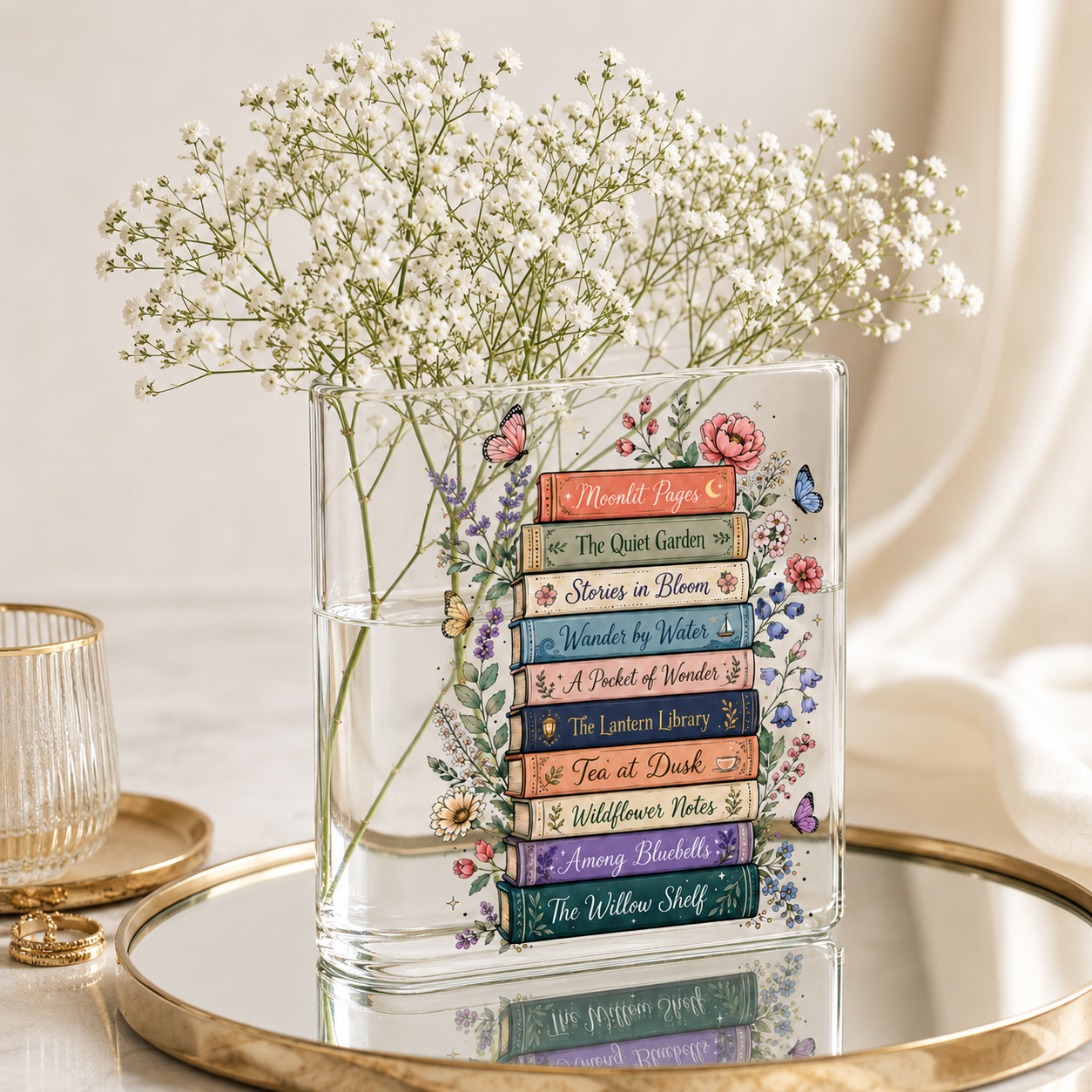 Custom Read Booklist Acrylic Book Vase Book Lover Gift