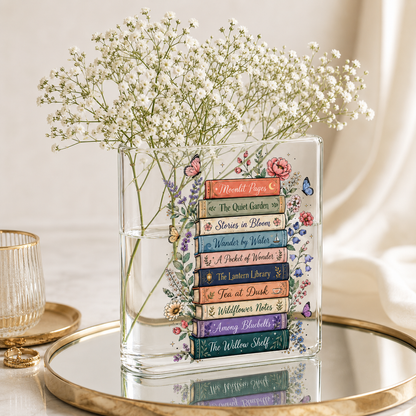 Custom Read Booklist Acrylic Book Vase Book Lover Gift