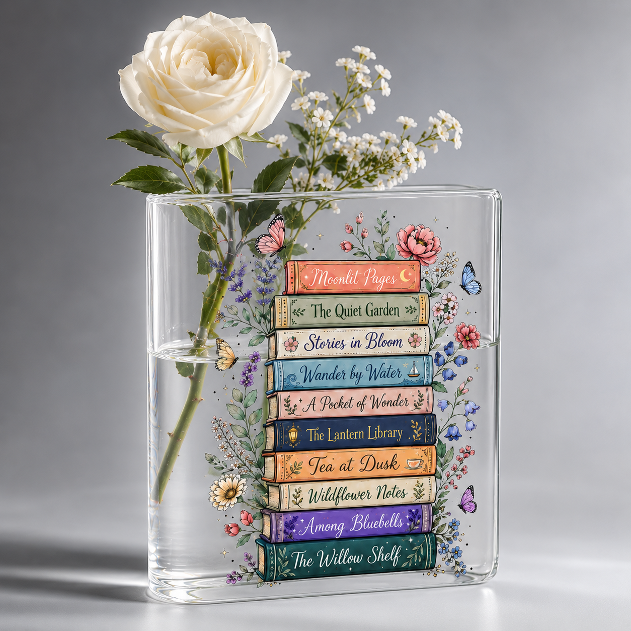 Custom Read Booklist Acrylic Book Vase Book Lover Gift