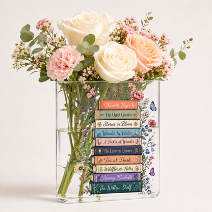 Custom Read Booklist Acrylic Book Vase Book Lover Gift