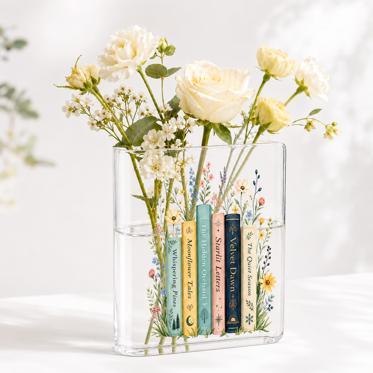 Custom Read Booklist (Type 2) Acrylic Book Vase Book Lover Gift