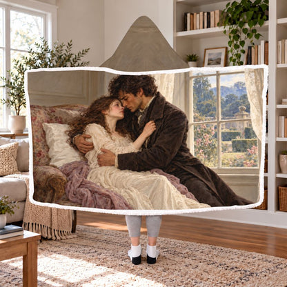 Wuthering Heights Sherpa Hooded Blanket | Gothic Romance Reader Gift White