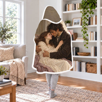 Wuthering Heights Sherpa Hooded Blanket | Gothic Romance Reader Gift White