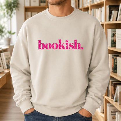 Bookish Glitter Print Sweatshirt | Book Lover Gift Sand