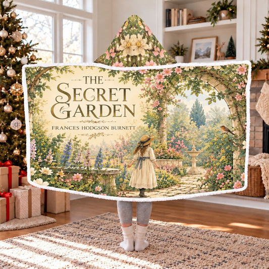 The Secret Garden Archway Sherpa Hooded Blanket | Cozy Classics Reader Gift White