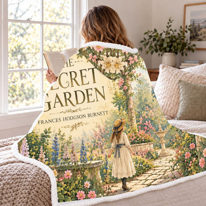 The Secret Garden Archway Sherpa Hooded Blanket | Cozy Classics Reader Gift White