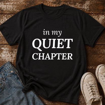 In My Quiet Chapter Printed T-Shirt | Introvert Reader Gift Black