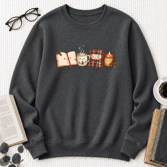 Christmas Cozy Club Crewneck Sweatshirt | Christmas Gift Dark Heather