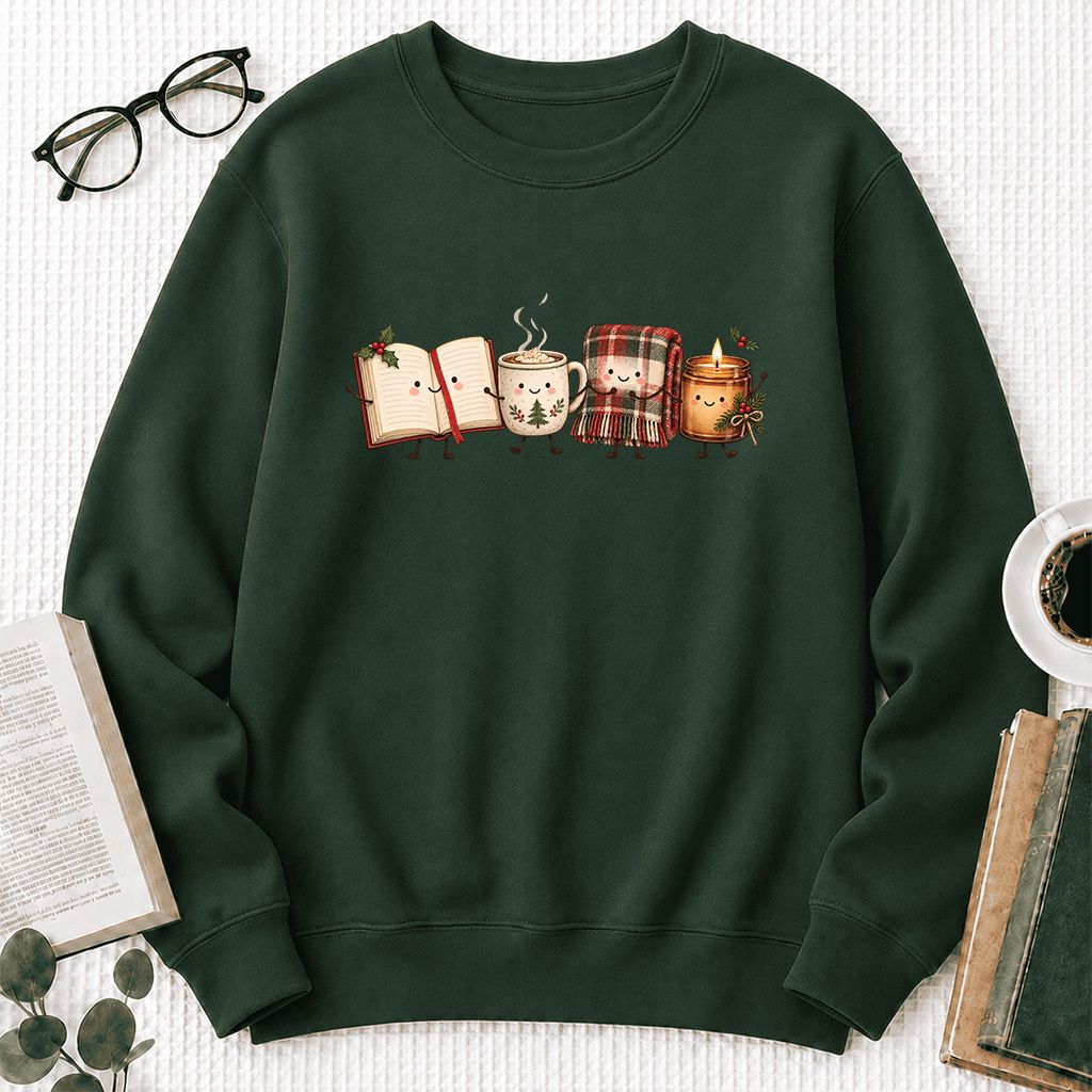 Christmas Cozy Club Printed Sweatshirt | Christmas Gift Forest Green