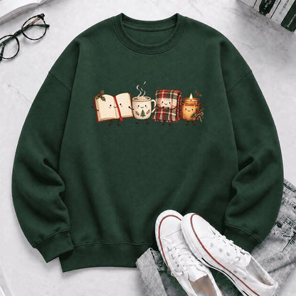Christmas Cozy Club Printed Sweatshirt | Christmas Gift Forest Green