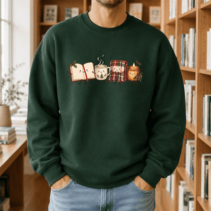 Christmas Cozy Club Printed Sweatshirt | Christmas Gift Forest Green
