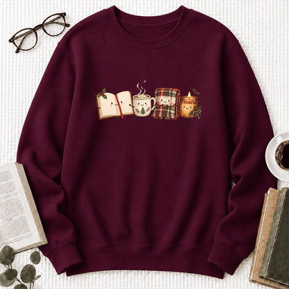Christmas Cozy Club Printed Sweatshirt | Christmas Gift Maroon