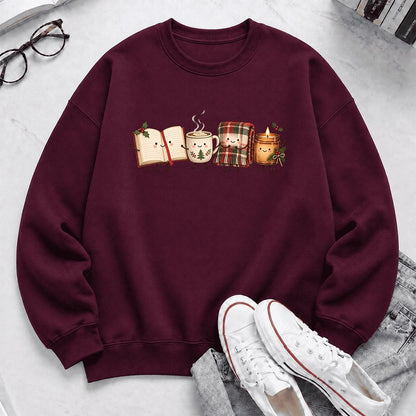 Christmas Cozy Club Printed Sweatshirt | Christmas Gift Maroon