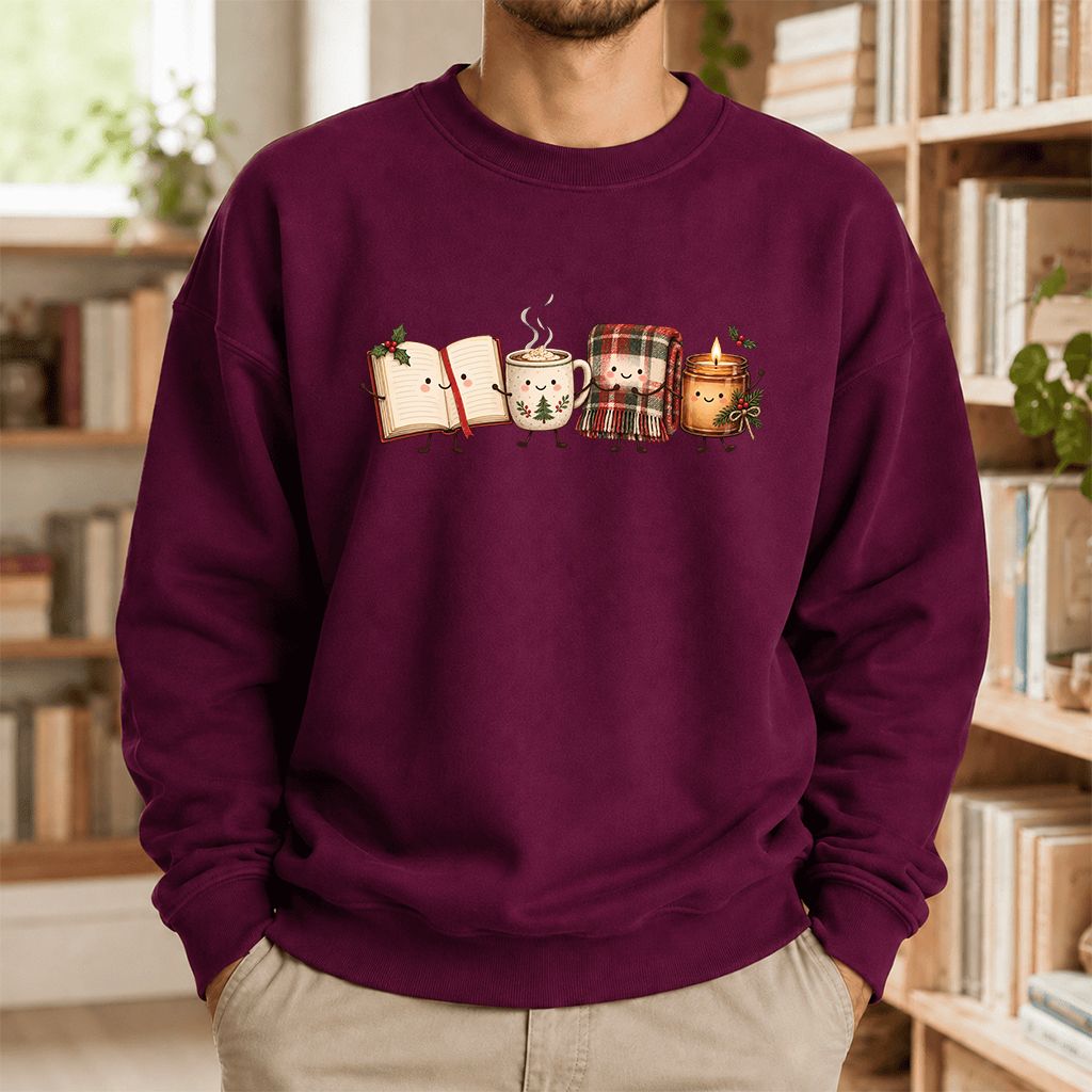 Christmas Cozy Club Printed Sweatshirt | Christmas Gift Maroon