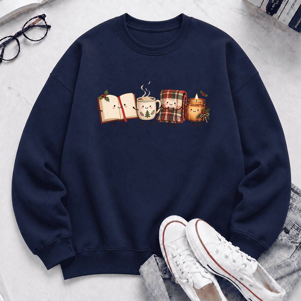 Christmas Cozy Club Printed Sweatshirt | Christmas Gift Navy
