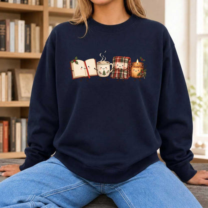 Christmas Cozy Club Printed Sweatshirt | Christmas Gift Navy