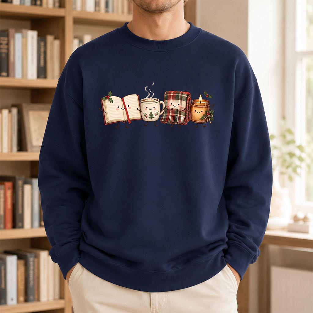 Christmas Cozy Club Printed Sweatshirt | Christmas Gift Navy