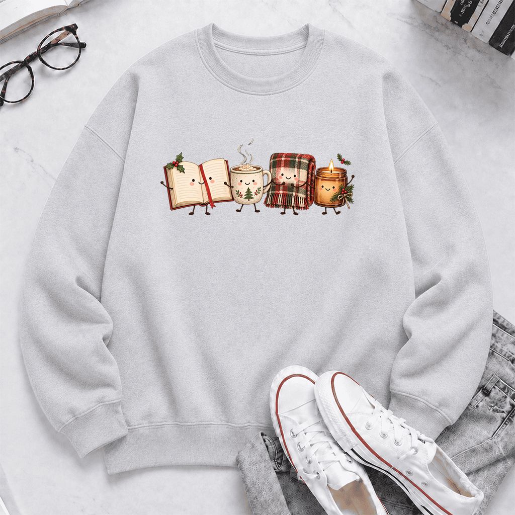 Christmas Cozy Club Printed Sweatshirt | Christmas Gift Sport Grey