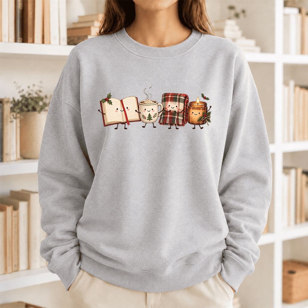 Christmas Cozy Club Printed Sweatshirt | Christmas Gift Sport Grey