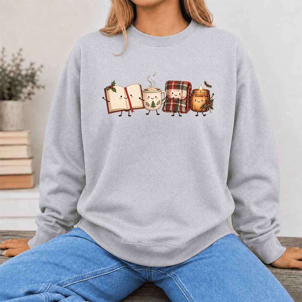 Christmas Cozy Club Printed Sweatshirt | Christmas Gift Sport Grey