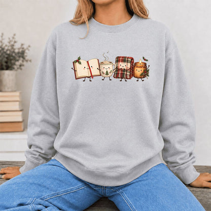 Christmas Cozy Club Printed Sweatshirt | Christmas Gift Sport Grey