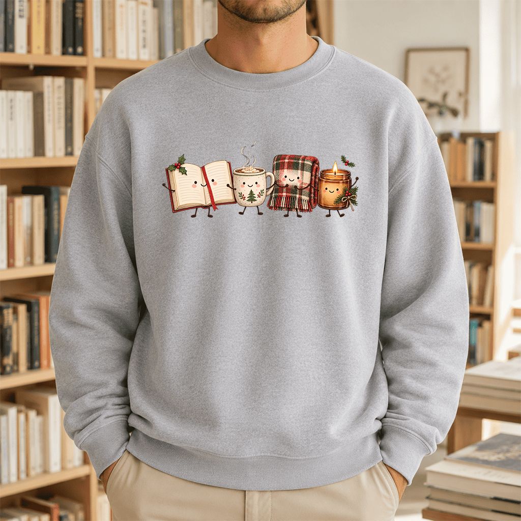 Christmas Cozy Club Printed Sweatshirt | Christmas Gift Sport Grey