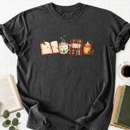 Christmas Cozy Club Printed T-Shirt | Christmas Gift Dark Heather