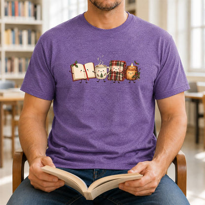 Christmas Cozy Club Printed T-Shirt | Christmas Gift Heather Purple