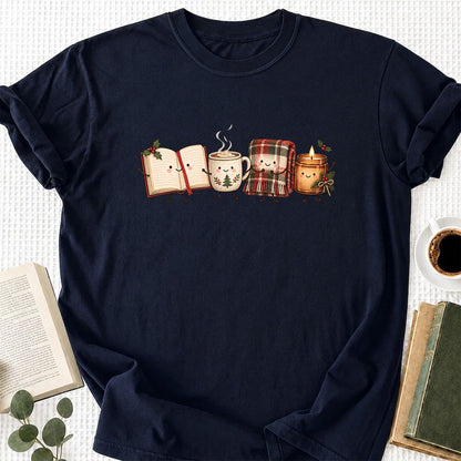 Christmas Cozy Club Printed T-Shirt | Christmas Gift Navy